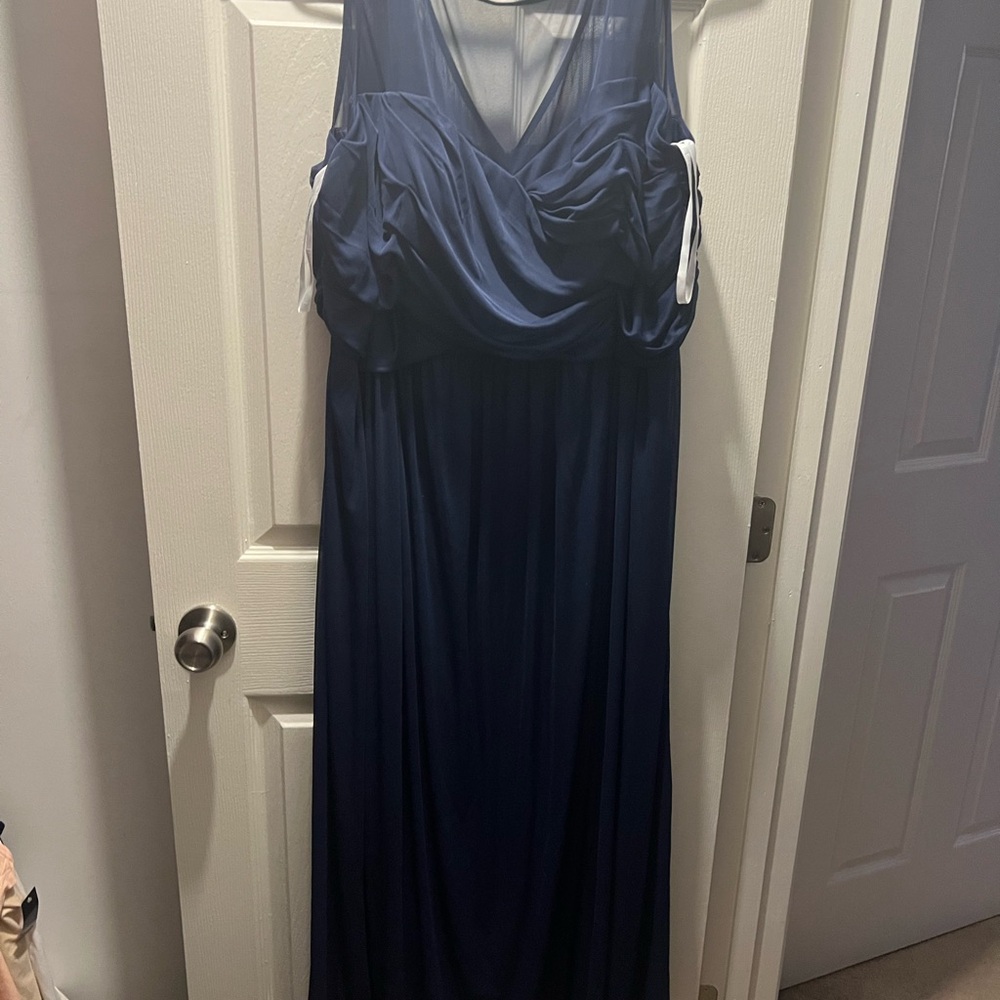 David's Bridal Deep Blue Maxi Dress